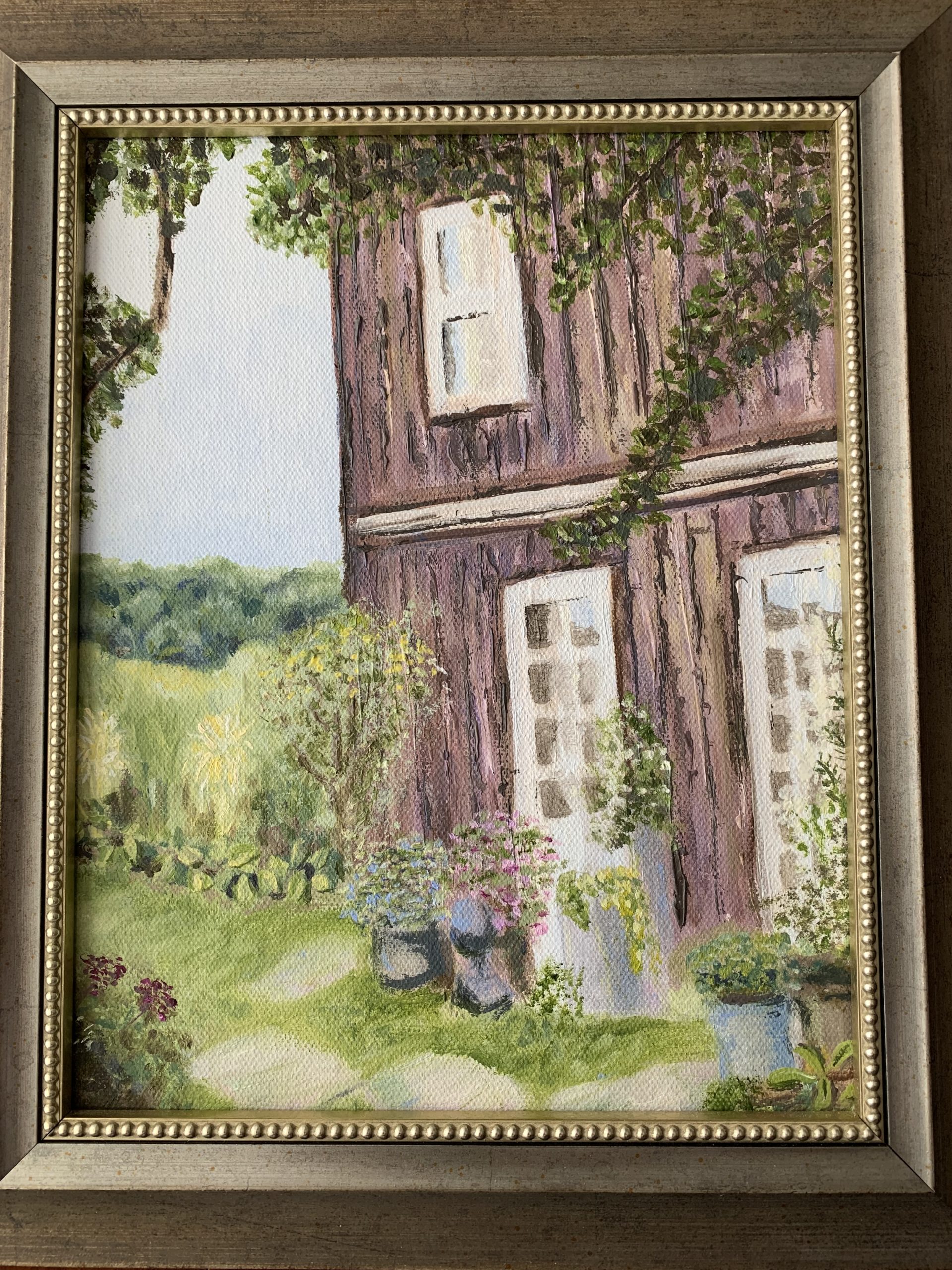 Old Country Cottage Garden - painting by Charlene Leiser